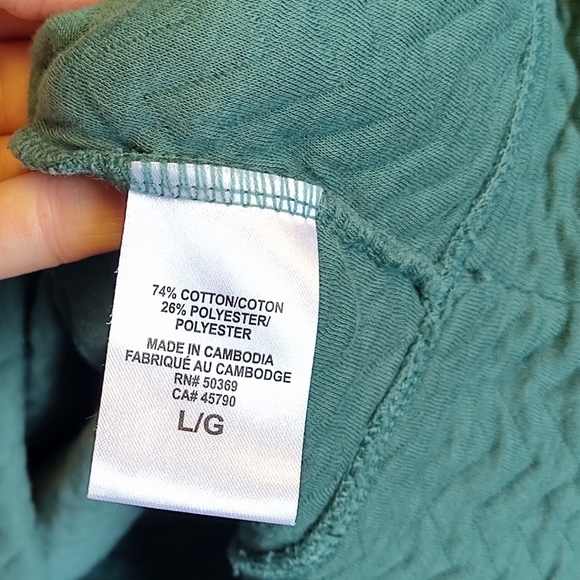 Spaulding Women's Green‎ Chevron-Quilted Yoga Hoodie Size Large - Picture 5 of 9